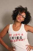 Image of "Are You A Living Weapon" White Female Tank Top