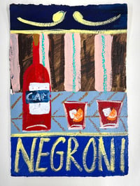 Negroni on Pink & Brown Stripes 