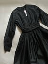 late 1960s Oscar de la Renta silk plunging black dress