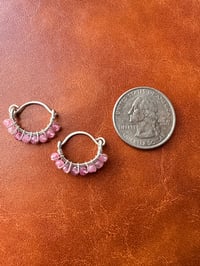 Image 2 of ROSARA — Pink Tourmaline Huggie Hoop Earrings