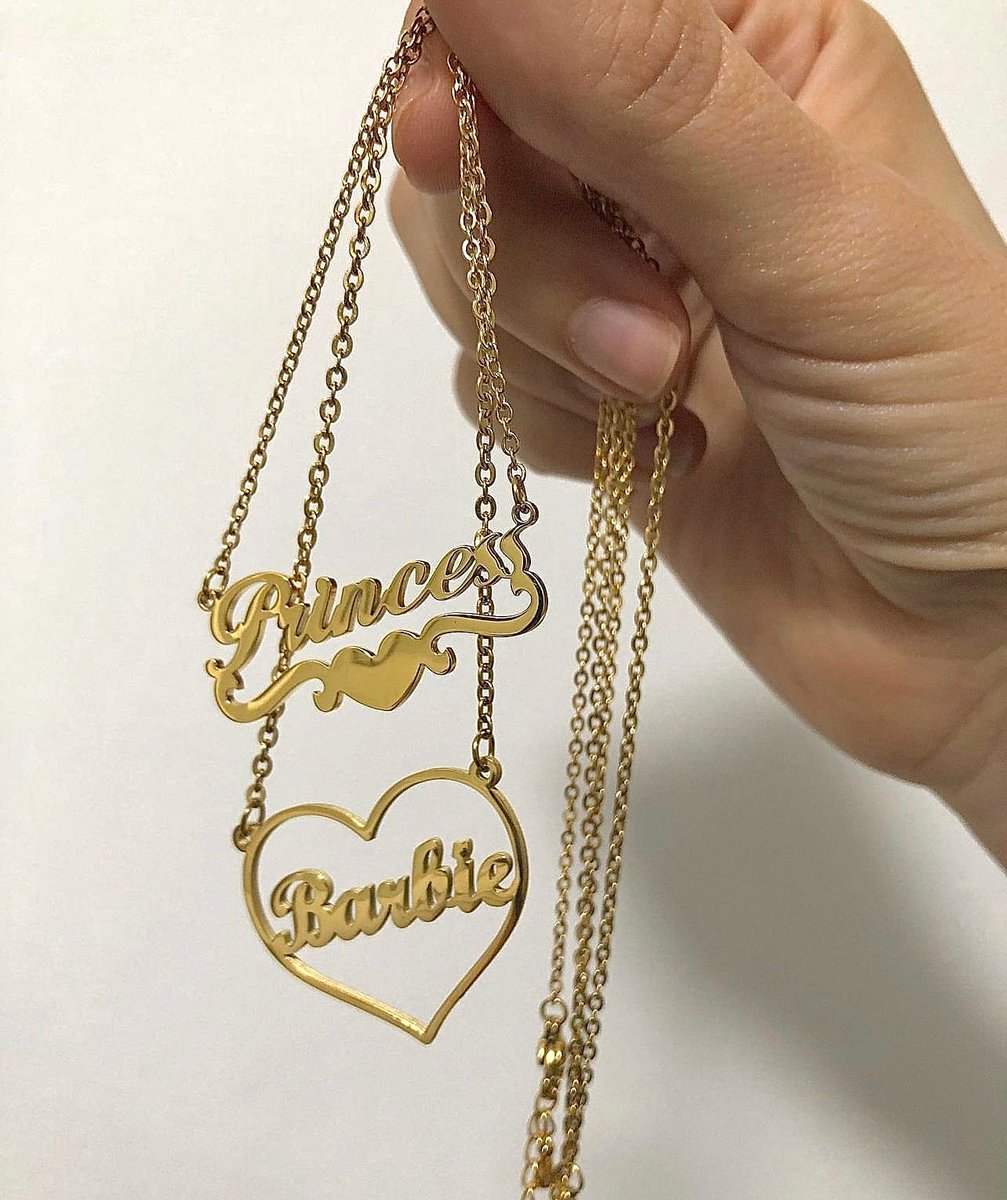 HEART NAME WORD PLATE NECKLACE HUTCH MELBOURNE