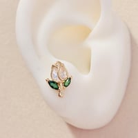 Image 1 of White Tulip Earrings