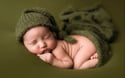 Olive Green Newborn Bonnet Wrap & Layer Photography Prop Set