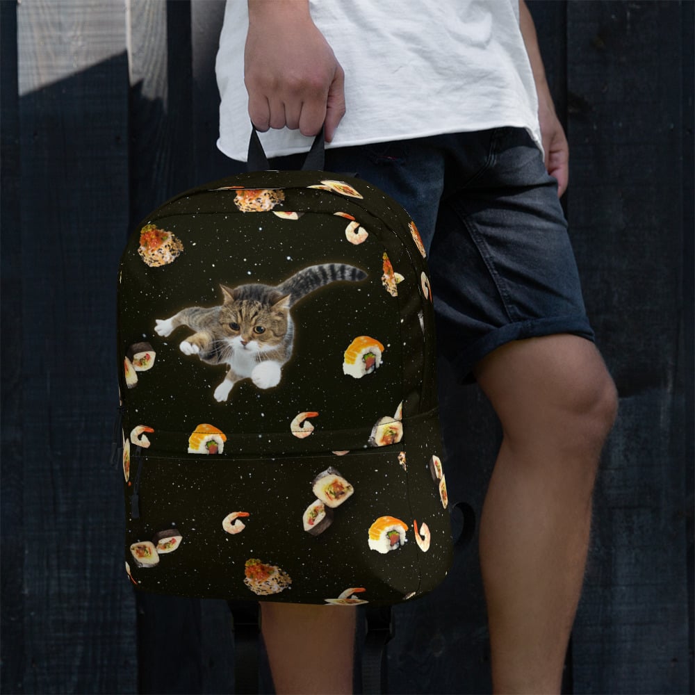 Image of Sushi Cat in Space Backpack