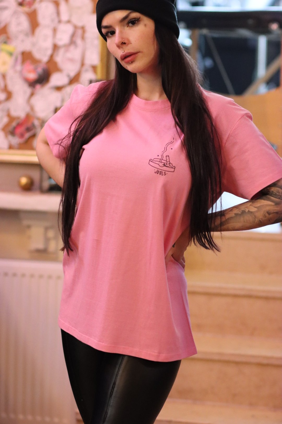 "Smoke" Pink T-Shirt by Jools