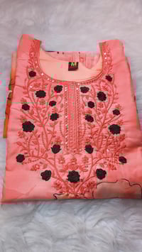 Image 3 of KSV810142-3Pcs Soft Maslin Flower Print Kurtha Set
