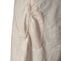 Image 8 of Transit Par Such Pale Pink Linen Blend Deep V Neck Midi Dress with Pockets  