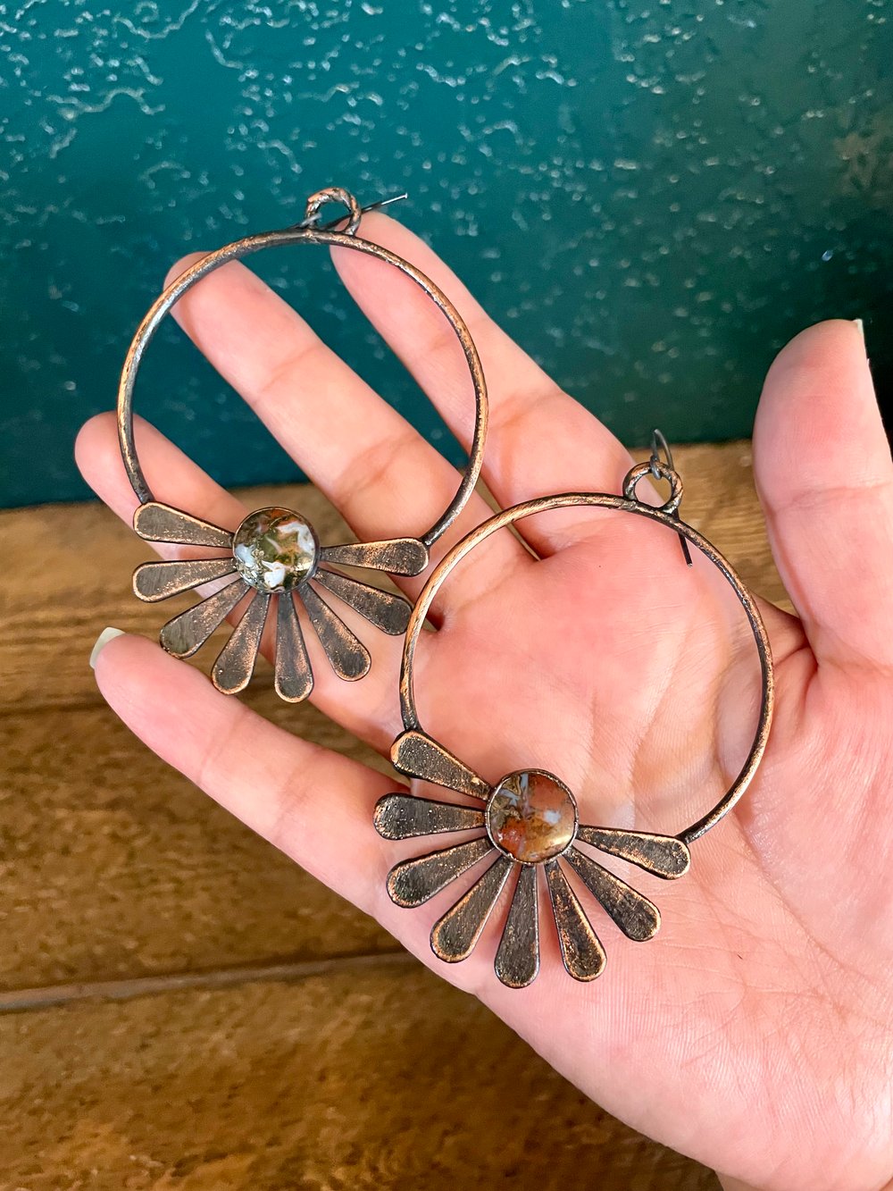 Jasper Floral Earrings