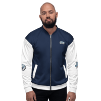 Image 1 of Unisex Bomber Jacket navy/white