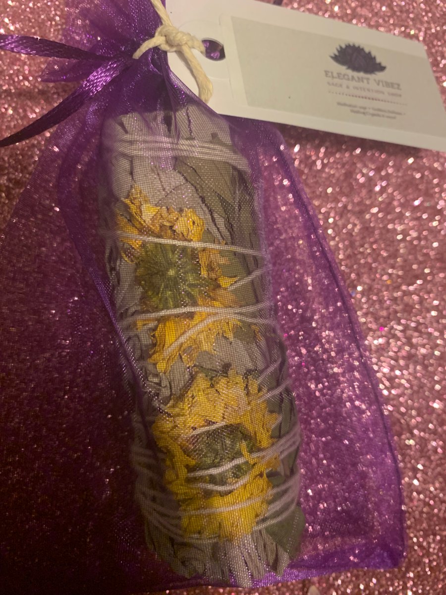 Image of Sunflower wrapped sage stick!