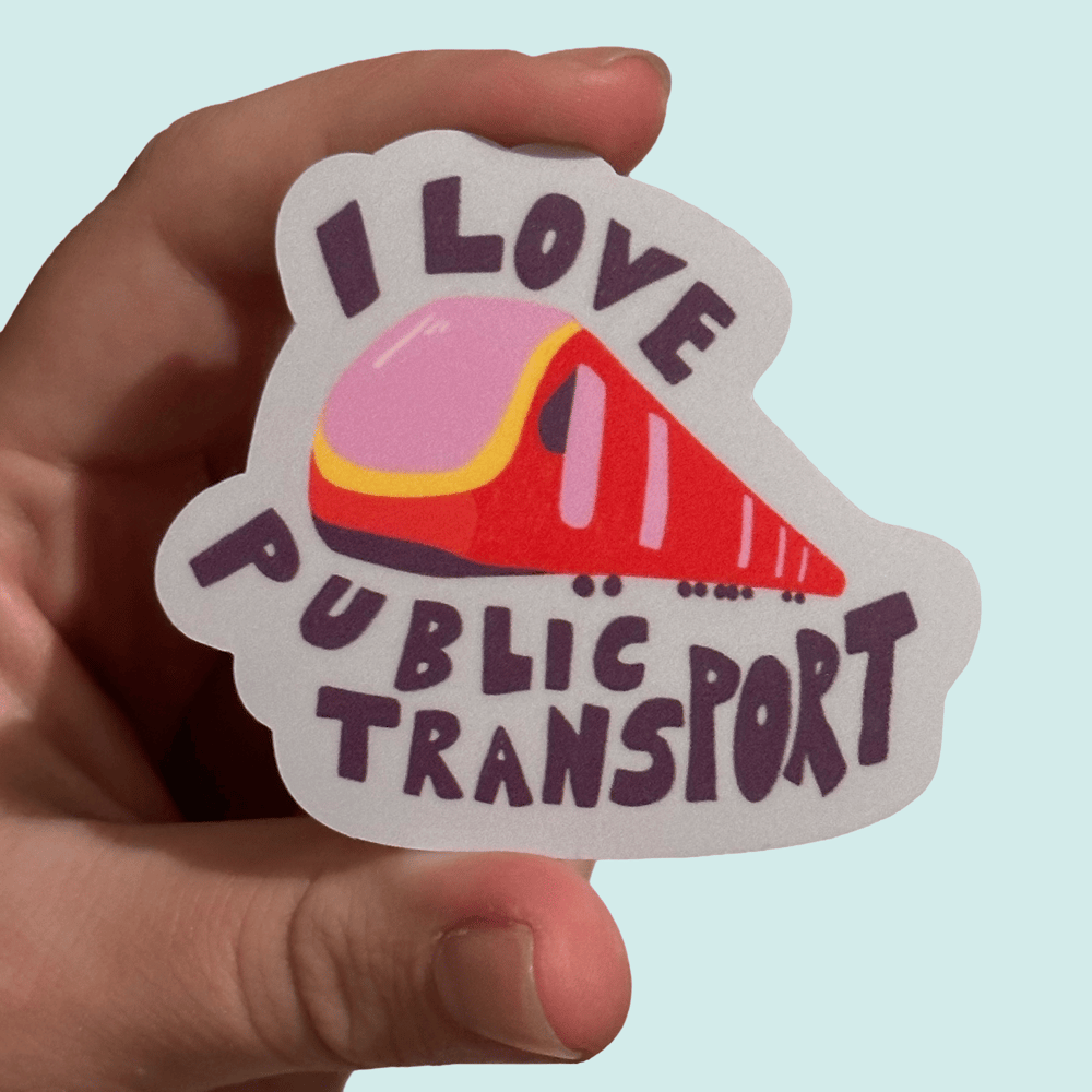 Image of I LOVE PUBLIC TRANSPORT Sticker