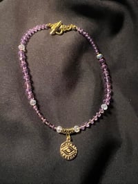 Image 6 of (SOLD) Custom Anklets-Amethyst and Black Obsidian