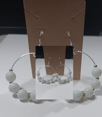Image 2 of White Beaded Earrings 