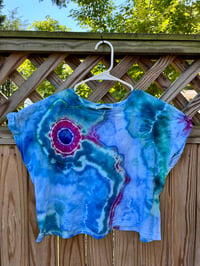 Image 1 of Small # 1 Sneaky 😈 Donut ⭕️ Roll Sleeve Crop Top