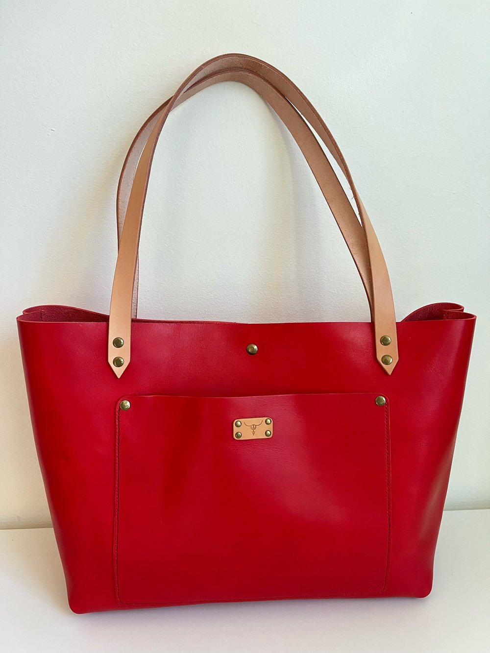 Image of Candy Apple Red Italian Vachetta Carry-all Tote