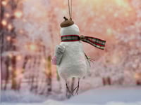 Image 1 of Spun Cotton Grandpa Snowman Ornament