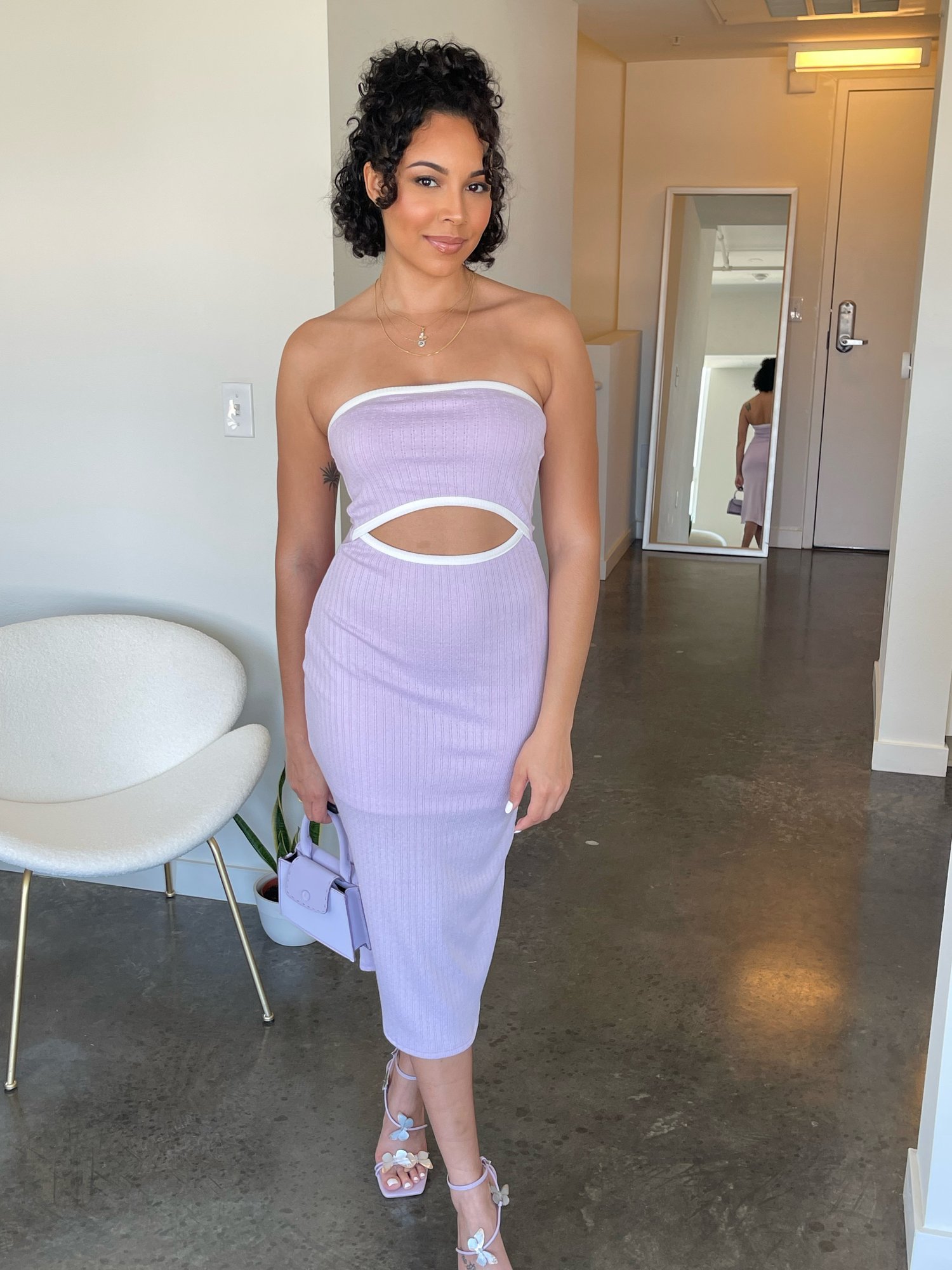 Image of Lavender Tube Midi Dress