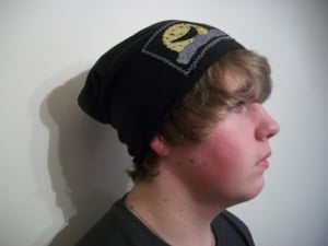 Image of The Scarabs, Classic Black "Moon Slouch Beany". 