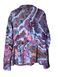 Image 6 of ♻️ UPCYCLED M TALL Linen Blend Jacket in Warm Geode Ice Dye