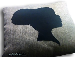 Image of Handmade Afro Puff Pillow Cover