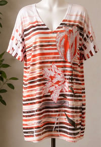 Image 1 of New 1X Fashion Bug Bedazzled Top #1244*8