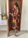 Mika African print cut out Midi dress