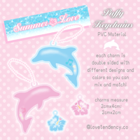 Image 1 of Summer Love Dolphin Puffy Keychain