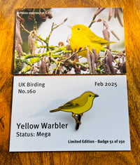 Image 1 of Yellow Warbler - No.160 - UK Birding Pins