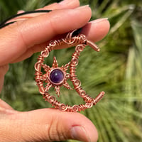 Image 3 of Amethyst Moon & Sun Pendant 💜
