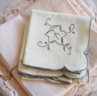 Image 1 of Lot de 2 serviettes brodées en gris