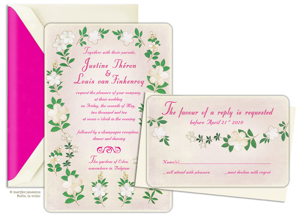 Enfin, la voila! — ROMANTIC GARDEN WEDDING invitation sample set