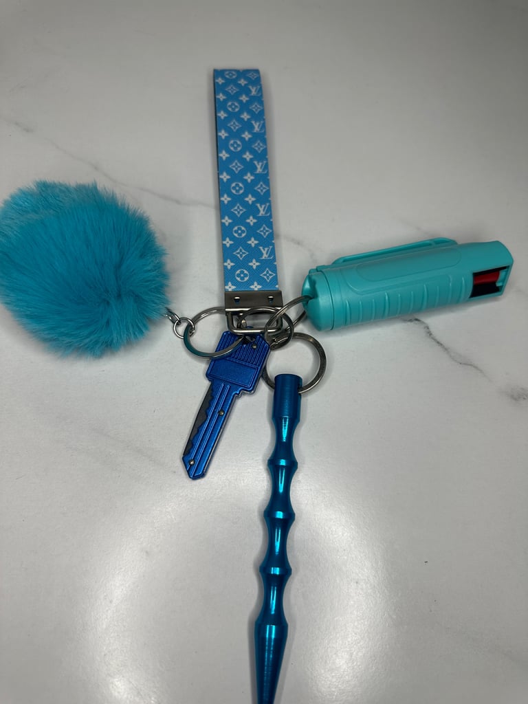 Blue LV Safety Keychain Image 2