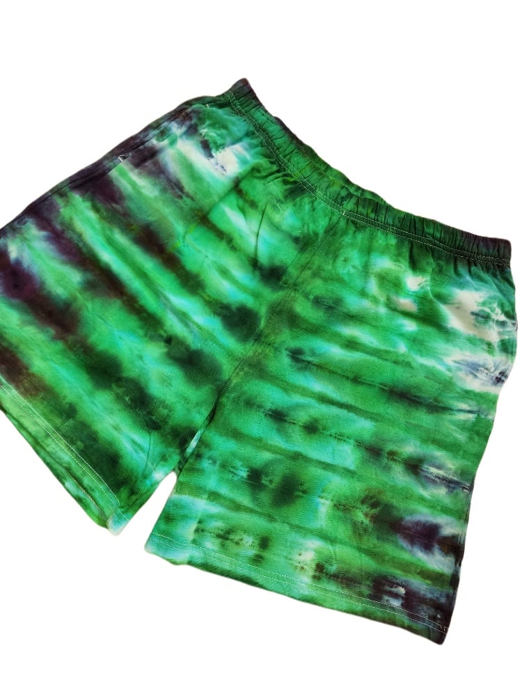 Image of XL green purple unisex shorts