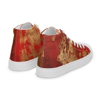 Image 3 of Gold and Red Textured Antique Goth Inspired Women’s high top canvas shoes