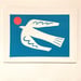 Image of White Bird and Sun handmade print