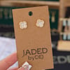 cz clover earring studs