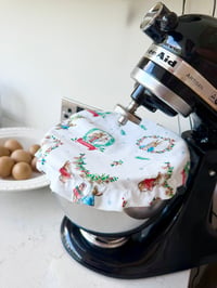Image 1 of Large bowl and kitchen aid cover - Xmas rabbit 