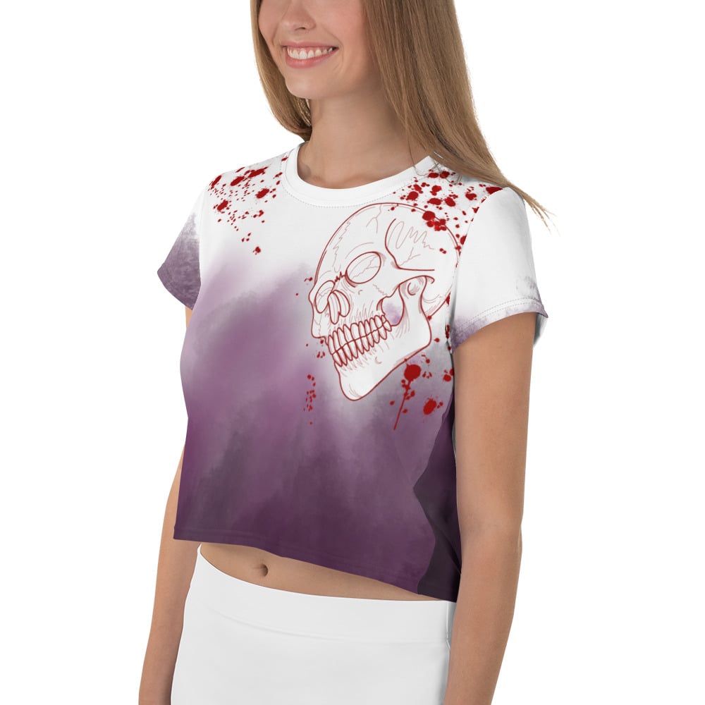 Skin Gallery Brand All-Over Print Crop Tee