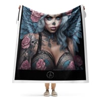 Image 2 of Sherpa Blanket Pink and Blue Angel Tattoo