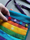 Image of Rainbow Button Bag Zippertop Purse With Crossbody Strap