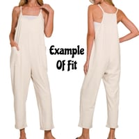 Image 8 of S/M Cotton Blend Knit Pocket Jumpsuit in Muted Warm Spiral Ice Dye