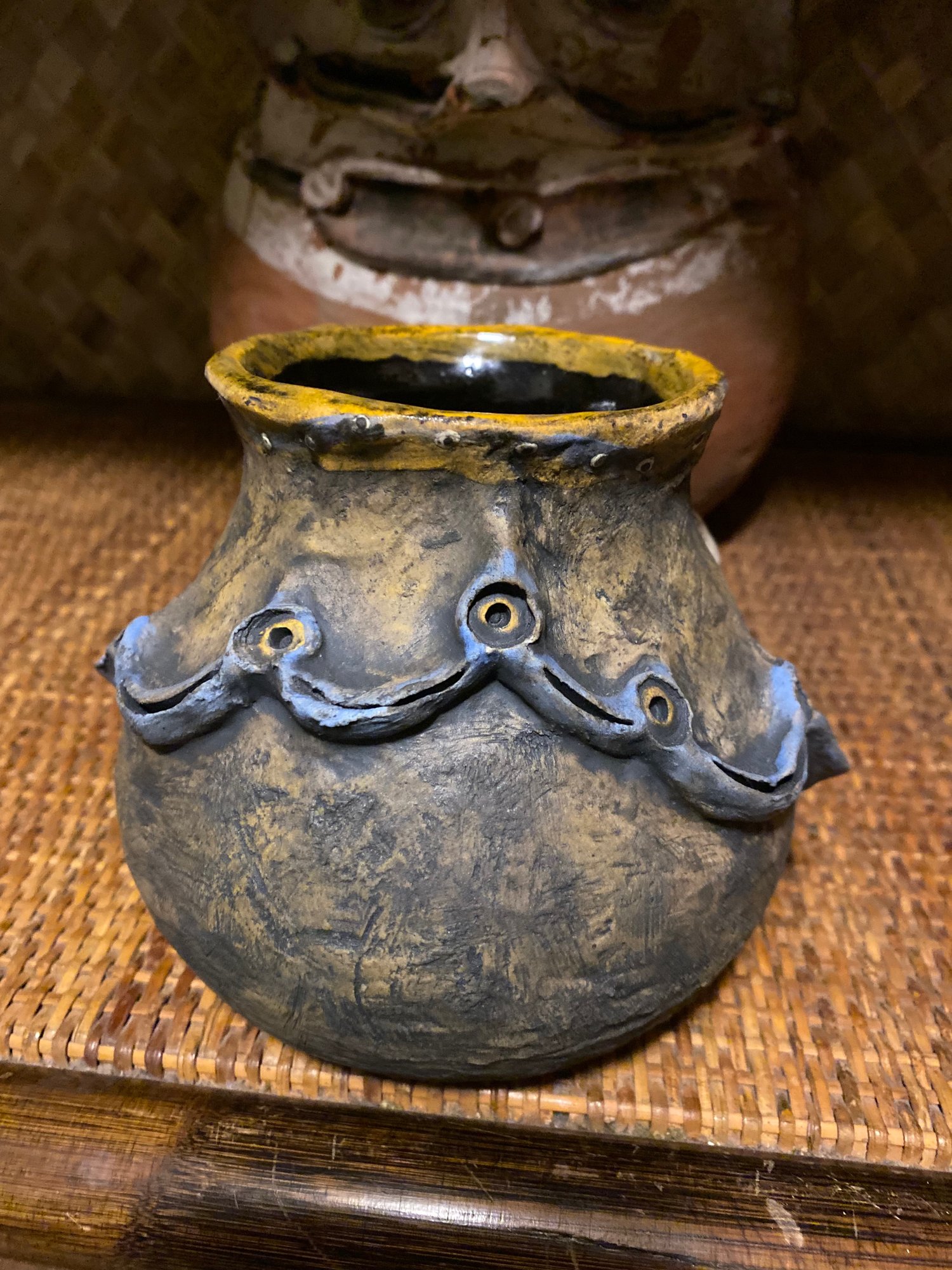 Image of 1/1 Wheel Thrown PNG Inspired Sago Pot (b) - US Shipping Included 