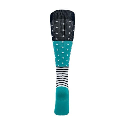 Image of Teal Dots & Stripes Fashion Compression Sock 