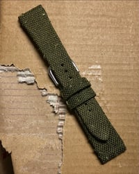 Image 1 of Green Canvas N°2 Hand-rolled Watch Strap