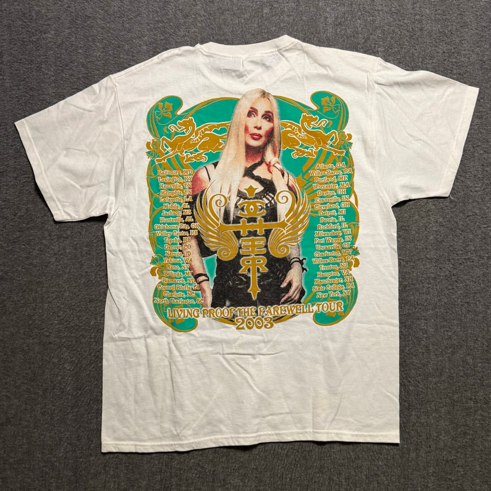 Image of 2000s Cher Tour Rap Style Graphic Tee (L)