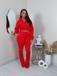 Image 4 of Red In My Era Stack Jogger Set