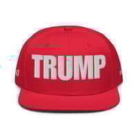 Image 1 of Trump 45-47 USA Flag Red - Snapback Hat from PatriotsCo.com