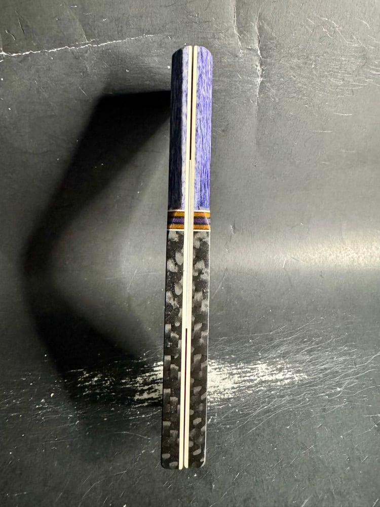 Image of Giraffe Bone & Crosscut Carbon Fiber Segmented Knife Scales