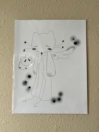 cat sketch print 