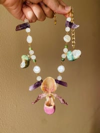 Image 2 of 💚Paphiopedilum Amethyst Conch Necklace 💚